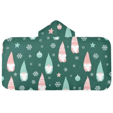 Imagem de Burbuja Toalha de banho com capuz de laço rosa para crianças, toalha de praia de pelúcia macia absorvente para chá de meninas e meninos 3-10 anos, 61 x 127 cm