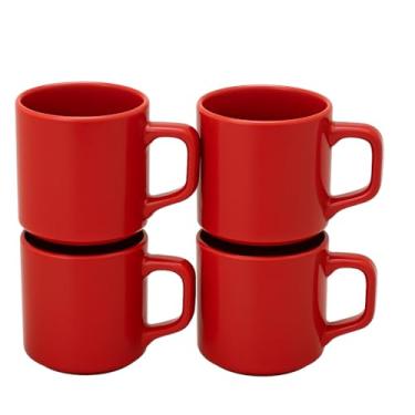 Imagem de Conjunto 4 Xícaras De Café Indian 90 – Sem Pires Para Uso Diário E Servir Bebidas Quentes (Vermelho)