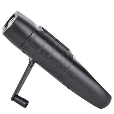 Imagem de Ymiko Lanterna LED Com Manivela Solar, Tocha de Emergência Portátil para Atividades Ao Ar Livre, Camping e Caminhadas (preto)