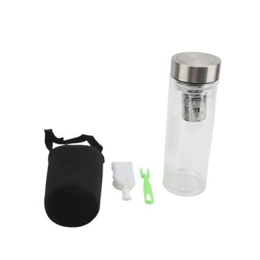 Imagem de Generic Garrafa de chá de Vidro Portátil Com Parede Dupla, Filtro de Aço Inoxidável, Recipiente de Bebidas Quentes e Frias para Casa Ao Ar Livre, 1 Peça (1000ml)