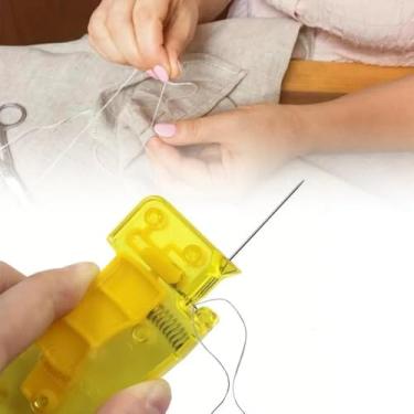 Imagem de Ferramenta de enfiar agulha automática, passador de costura portátil rápido para idosos e iniciantes, fácil inserção de linha para costura manual e reparos DIY