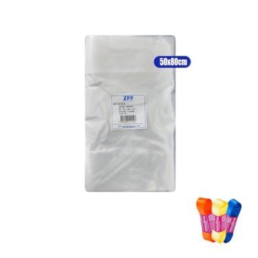 Imagem de Kit Saco BD 50x80 Sanfonado 100 Unidades + Fita Cetim Impressa 22mm x 10mts