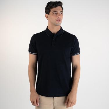 Imagem de Camisa Polo Calvin Klein Friso Preta-Masculino