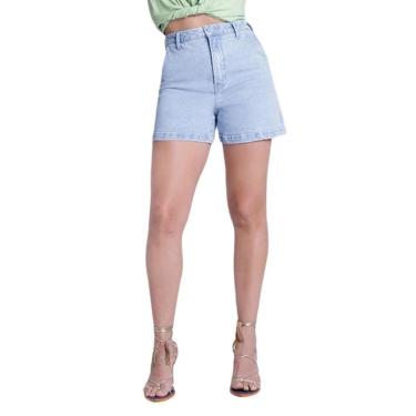 Imagem de Shorts Jeans Lunender Mom Chapa Barriga Azul Claro Tam. 40-Feminino