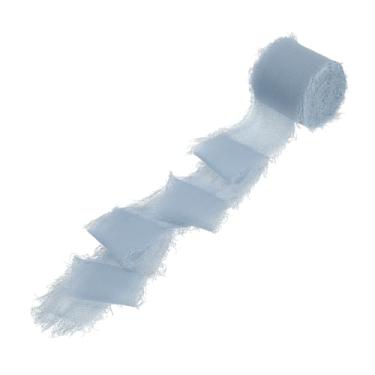 Imagem de PATIKIL Fita de franja de algodão de 3,8 cm x 5,5 m, 1 rolo de fita de algodão desgastada feita à mão para artesanato faça você mesmo, buquês, decoração de casamento, embrulho de presente, cinza