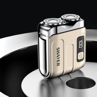 Imagem de Barbeador elétrico, modo de auto-moagem, vida útil da bateria ultralonga de 60 dias, sucção magnética de anel duplo, display digital inteligente, navalha de carro, presente de dia dos namorados