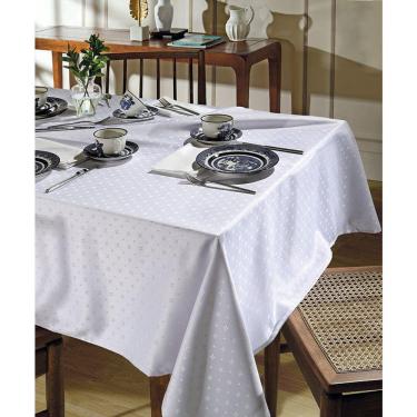 Imagem de Toalha de Mesa - Jacquard Requinte II - Floral - Branco - Quadrada 02 - 4 Lugares - Dohler