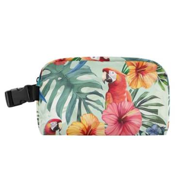 Imagem de TSENQUE Lancheira personalizada com estampa floral de papagaio tropical para mulheres, meninas, lancheira masculina e infantil, lancheira para trabalho, bolsa térmica para meninos