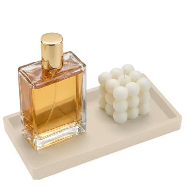 Imagem de Bandeja de toucador de silicone, saboneteira de casa de banho, bandeja dispensadora de 20 x 10 cm, bandeja organizadora de bancada, reutilizável e não frágil para bancada de cozinha, sanita, lavador