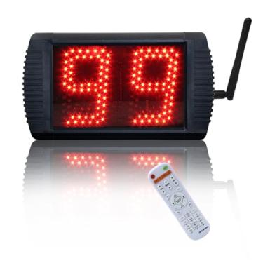 Imagem de YZ Temporizador LED de 5 polegadas, temporizador de contagem regressiva personalizado (12/14/20/24/30 segundos), portátil com controle remoto e campainha para quadras de basquete
