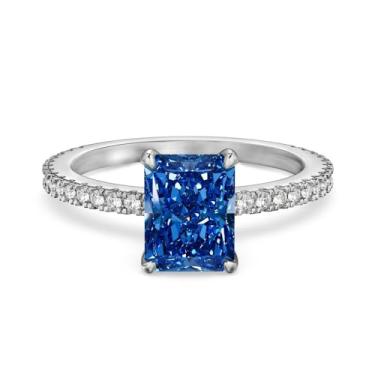 Imagem de GemKing DY120570-S-W-WH-5 Moderno Prata Esterlina 925 Joias Finas Casamento Noivado Promessa Noiva 5A 8A Zircônia Anel Eternidade, 8, Prata esterlina, Sem Pedra Preciosa