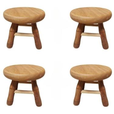 Imagem de Banquinhos Pequenos 21 cm em madeira maciça(4 banquinhos)