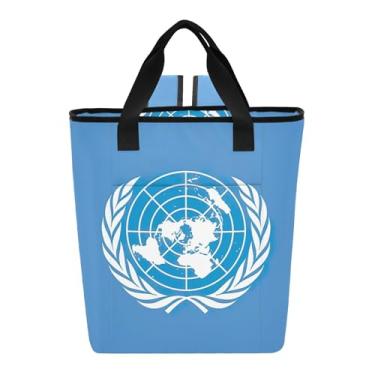 Imagem de Bolsa térmica à prova de vazamento com bandeira das Nações Unidas, impermeável, 36 latas, mochila de piquenique 13,8 x 5,9 x 16,5 cm