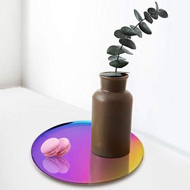 Imagem de GLOGLOW Bandeja de Servir de Aço Inoxidável, 11 Tamanhos, Acabamento Dourado, Formato Redondo, para Conjunto de chá, Frutas, Joias, Talheres de Comida (Cor)