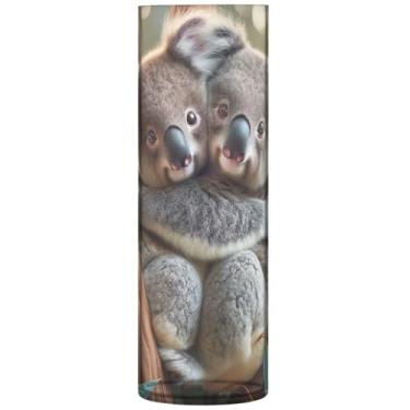 Imagem de Vasos cilíndricos para decoração de casa fofo urso coala grande vasos de outono vasos de plástico personalizados exclusivos para decoração de casa, 30 cm x 9,9 cm