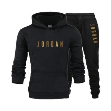 Imagem de Conjunto De Moletom Masculino Com Capuz Em Lã Misturada Para Primavera