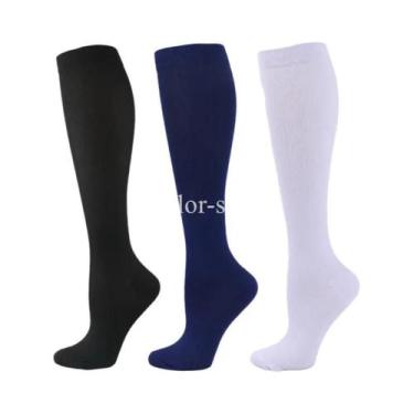 Imagem de Meias De Compressão Com Estampa Floral, Pacote Com 3 Pares Para Homens