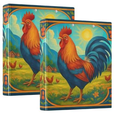 Imagem de Fichário vintage personalizado com 3 anéis de 3 cm comporta 200 folhas, fichário de apresentação de anel redondo, 31,5 x 27 x 6 cm, 1 pacote