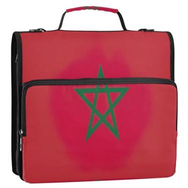 Imagem de Fichário com zíper com bandeira de Marrocos - bolsa de 3 anéis