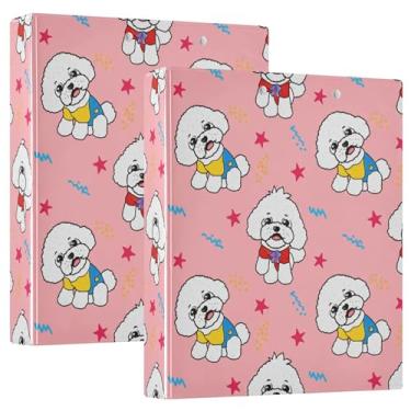 Imagem de Fichários de três anéis personalizados de cães fofos de 3 cm, 200 folhas, fichário de receitas de anel redondo, 31,5 x 27 x 6 cm, 1 pacote