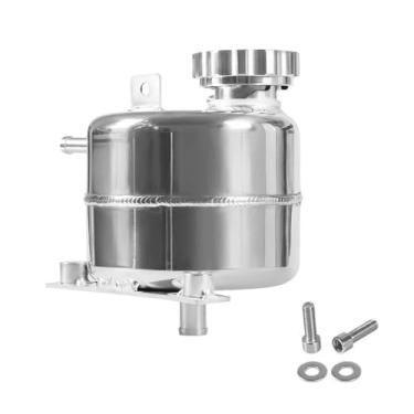 Imagem de Reservatório de tanque de expansão de transbordamento de água do radiador polido de alumínio 2,5L, tanque de liga de expansão, tanque de radiador com tampa para Mini Cooper S R52 R53, prata (1-prata)