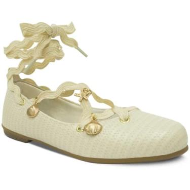 Imagem de Sapatilha de Amarrar Infantil 28ao36 Menina Festa 02.48J (Off White, BR, Criança de 4 a 8 anos, Numérico, 32)