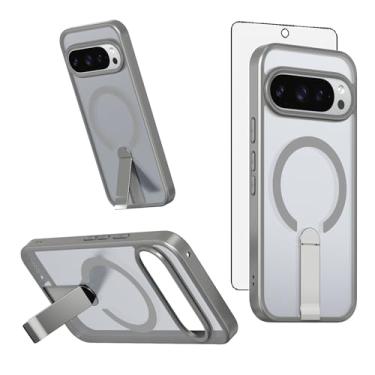 Imagem de Asuwish Capa de celular para Google Pixel 9 Pro XL/10 Pro XL com protetor de tela de vidro temperado magnético e suporte rígido à prova de choque acessórios Pixel9 9Pro Nine Pixel10 10Pro LX feminino