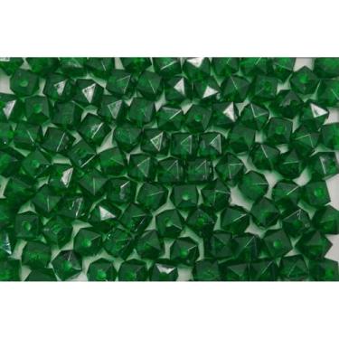 Imagem de Miçanga Cristal Acrílico 8mm Cubo Quadrado 500g Transparente para Artesanato e Bijuteria (Verde Escuro 071)