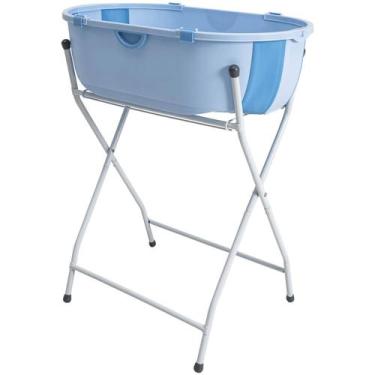 Imagem de Banheira de Bebe com Suporte Kiddo Flap Plus Compacta Azul