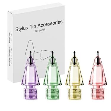 Imagem de LOVE MEI Pontas de lápis de substituição para Apple Pencil Pro, pontas IPencil adequadas para Apple 2ª geração USB-C, lápis digital Logitech Crayon, ponta de agulha com capa, pontas de lápis para iPad