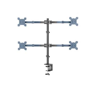 Imagem de BEGWVDJTP Suporte para monitor de quatro telas braço robótico dois em um computador base móvel cantilever sem perfurar um para dois (estilo de mesa de fixação)