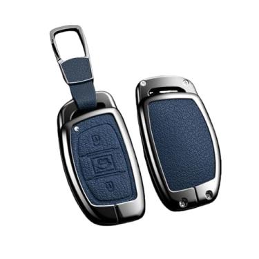 Imagem de Capa de chave de carro de liga automática compatível com Hyundai Ix25 Ix35 Ix45 Tucson Sonata Rena Creta Verna Solaris Mistra Elantra Acessórios(A 3-1 Blue)