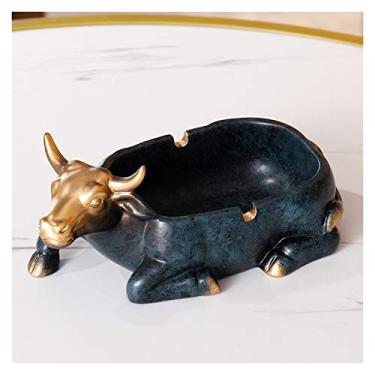 Imagem de Cinzeiro com dois sulcos para colocar cigarros cinzeiro de resina de grande capacidade cinzeiro criativo para sala de estar e escritório cinzeiros (cor: D) (D)