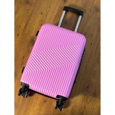 Imagem de Mala de Viagem ABS Pequena e Média com Cadeado Rodas 360° Bordo 8kg 10kg 12kg(Pink,22 Polegados 63x42x26)