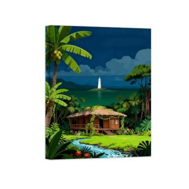 Imagem de Pôster paisagem - Costa Rica - Impressões em Tela - Imagem Natureza Moderna para Sala de Estar Decoração 40x50cm Tela Embrulhada