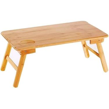 Imagem de Mesa de laptop, mesa de cama para laptop, mesa de computador - mesa de jantar multifuncional mesa pequena dobrável fácil de usar instalação (tamanho: grande) (uma cor G) (uma cor média)