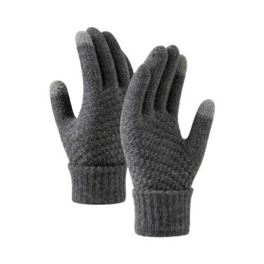 Imagem de Luvas De Inverno Unissex Com Tela Sensível Ao Toque, Luvas De Lã Trico