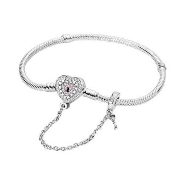 Imagem de Pulseira De Coração Em Prata Esterlina 925 Com Zircônia Para DIY, Idea