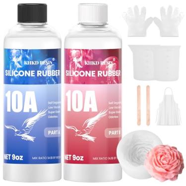 Imagem de KHKD RESIN Kit de fabricação de moldes de silicone, borracha de silicone líquido 10A, 510 g, molde transparente translúcido, proporção de mistura 1:1 – Sem bolhas, fácil desmoldagem para moldes de