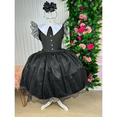 Imagem de Vestido Marie Tematico Wandinha - Vandinha - Temáticos, 10, Preto