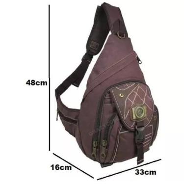 Imagem de Bolsa mochila transversal lona reforçada grande vinho kvn201352 - sem 