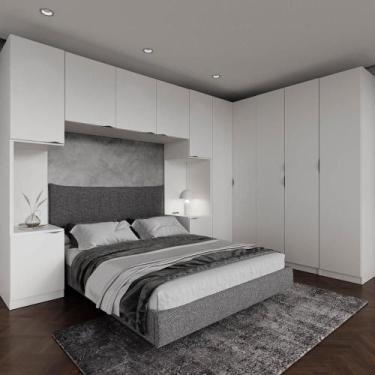 Imagem de Guarda Roupa Modulado de Casal 12 Portas 6 Peças 2 Mesas de Cabeceira 