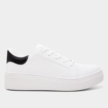 Imagem de Tênis Vizzano Casual Feminino, Branco, Preto, 34