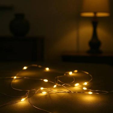 Imagem de Fio Fada Prata Cordão Cobre Luz Cores 2M 20 Leds Decoração