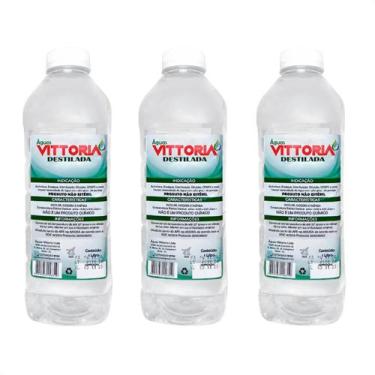 Imagem de Kit com 3 Águas Destiladas p/Autoclave 1L Vittoria N/Estéril