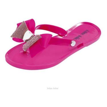 Imagem de Chinelo Rasteira Feminina Infantil com Lacinho Coração - Miss Miss, Co