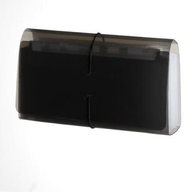 Imagem de Pasta sanfonada B6 com 31 divisórias para organização diária, arquivo de documentos, cheques e papéis, fechamento com elástico e estrutura resistente para uso no escritório ou casa (Fumê)