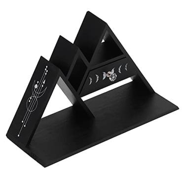 Imagem de Prateleira Triangular Com Gaveta de Armazenamento Suporte de Madeira Montado Em W Prateleira de Exposição Decoração de Casa para Decoração W