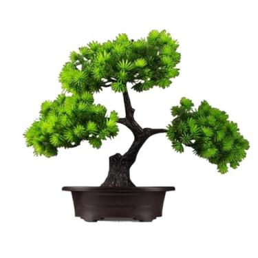 Imagem de Plantas falsas de pinheiro artificial, bonsai, ornamentos de árvore de plástico simulação de paisagem para decoração de quarto de casa