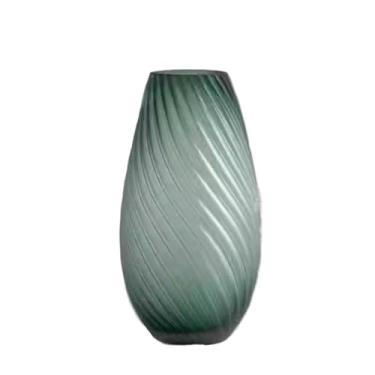 Imagem de Flores frescas e luxuosas decorações de vaso de vidro fosco para sala de estar e mesa de jantar, decoração luxuosa de arranjo de flores, adequado para uso interno (grande)